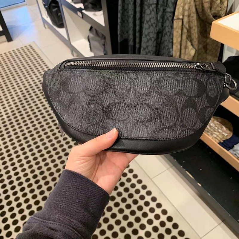 Coach Warren Belt Bag In Signature Canvas Waist Bags Pria Tas kurir pria Tas pinggang Pria TAS COACH Men Bags Waistbag &amp; Chest Bags