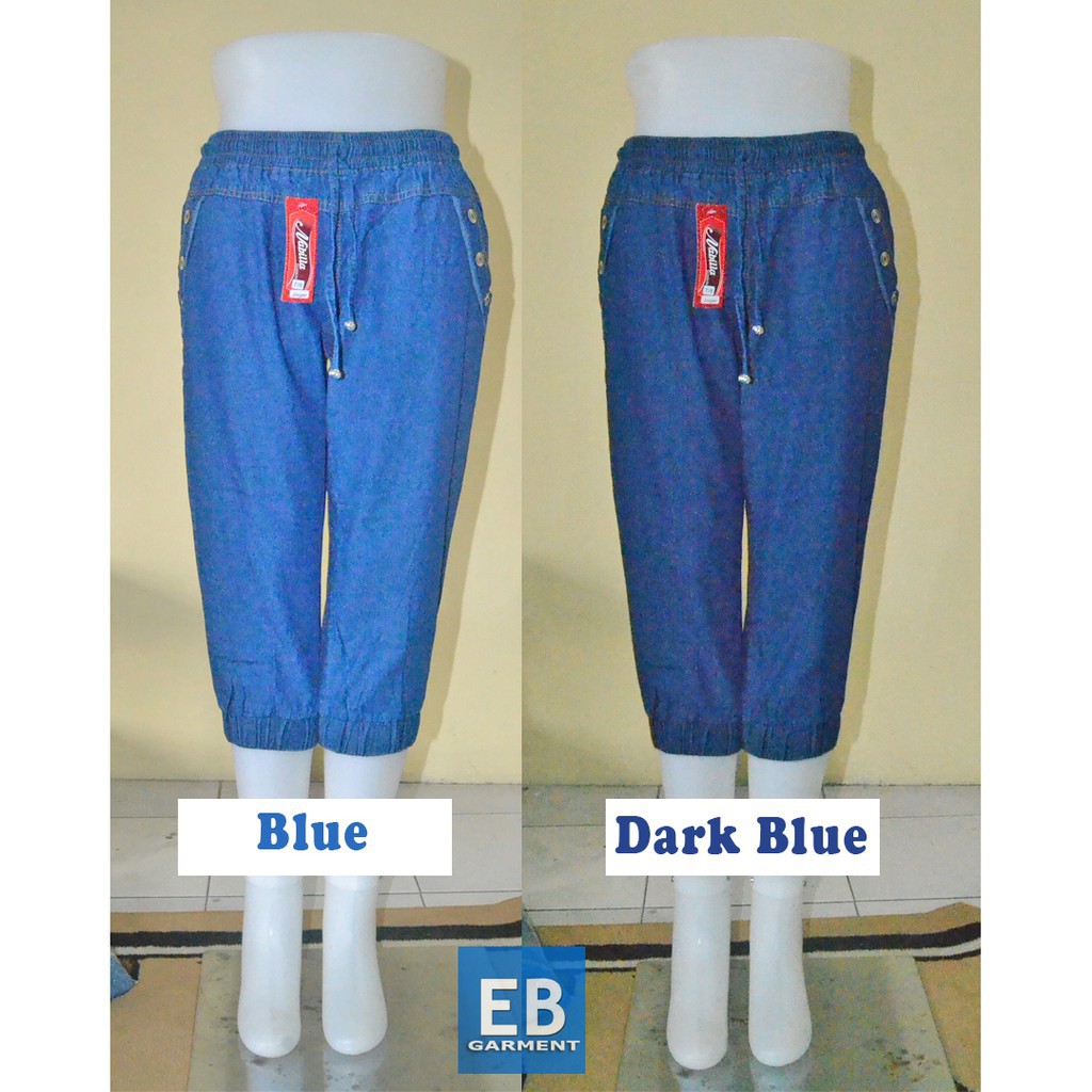 JOGGER JEANS PENDEK 7/8 JUMBO WANITA REMAJA DAN DEWASA