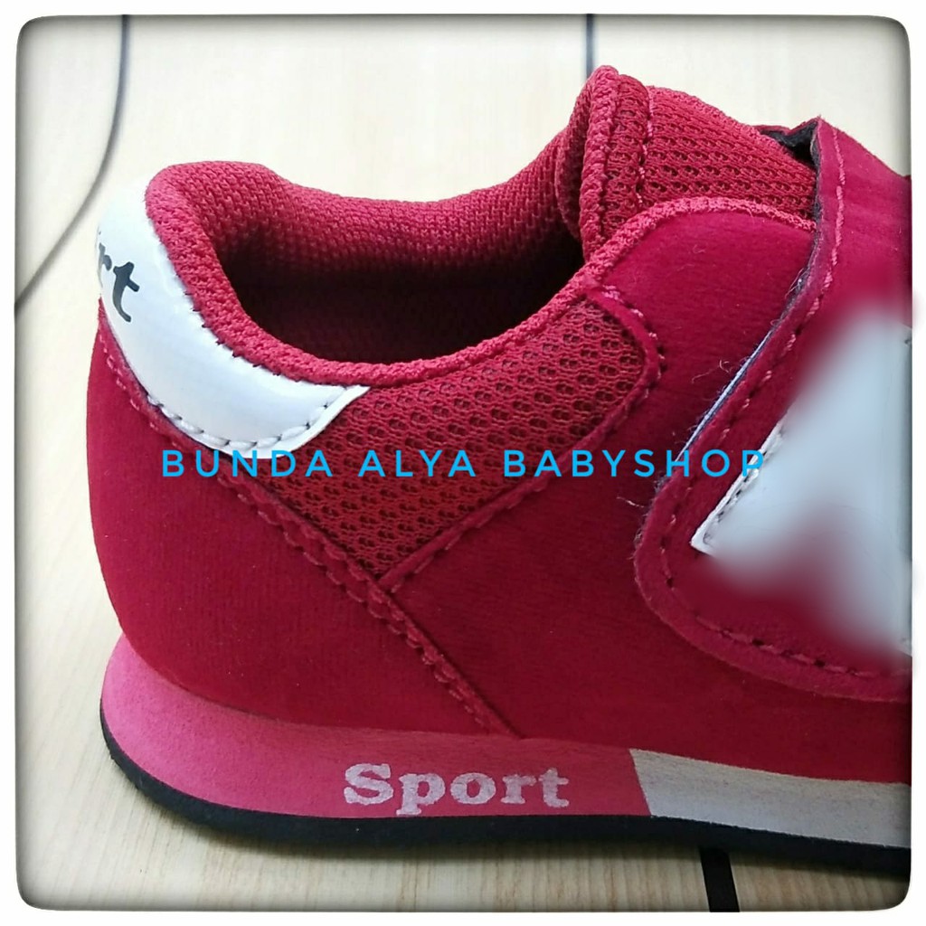 Sepatu Anak Laki Laki Usia 4 - 6 Tahun MERAH Sneakers - Sepatu Anak Sport Cowok Cewek Alas Anti Licin Size 28 - 31