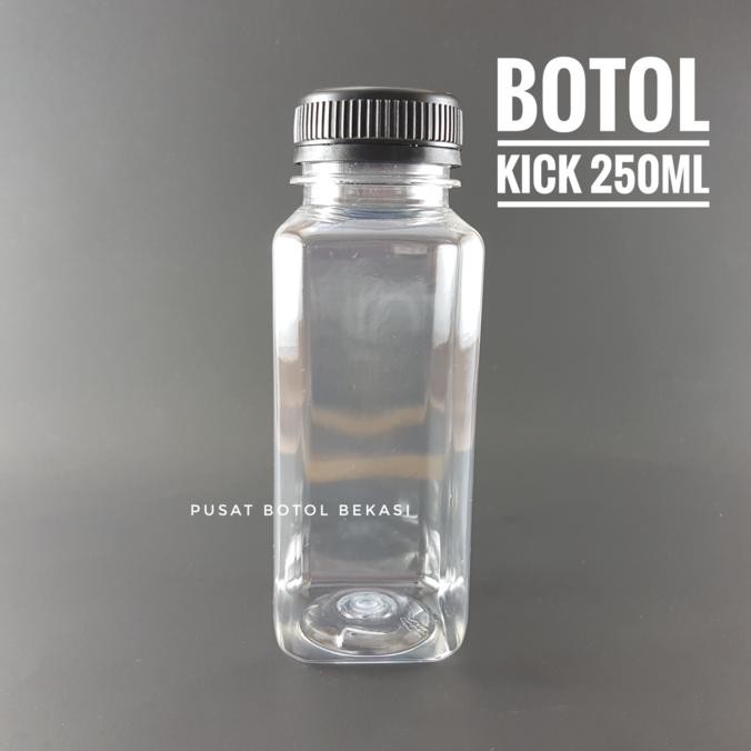 BOTOL JUS 250ML KOTAK TEBAL (KICK SQUARE)