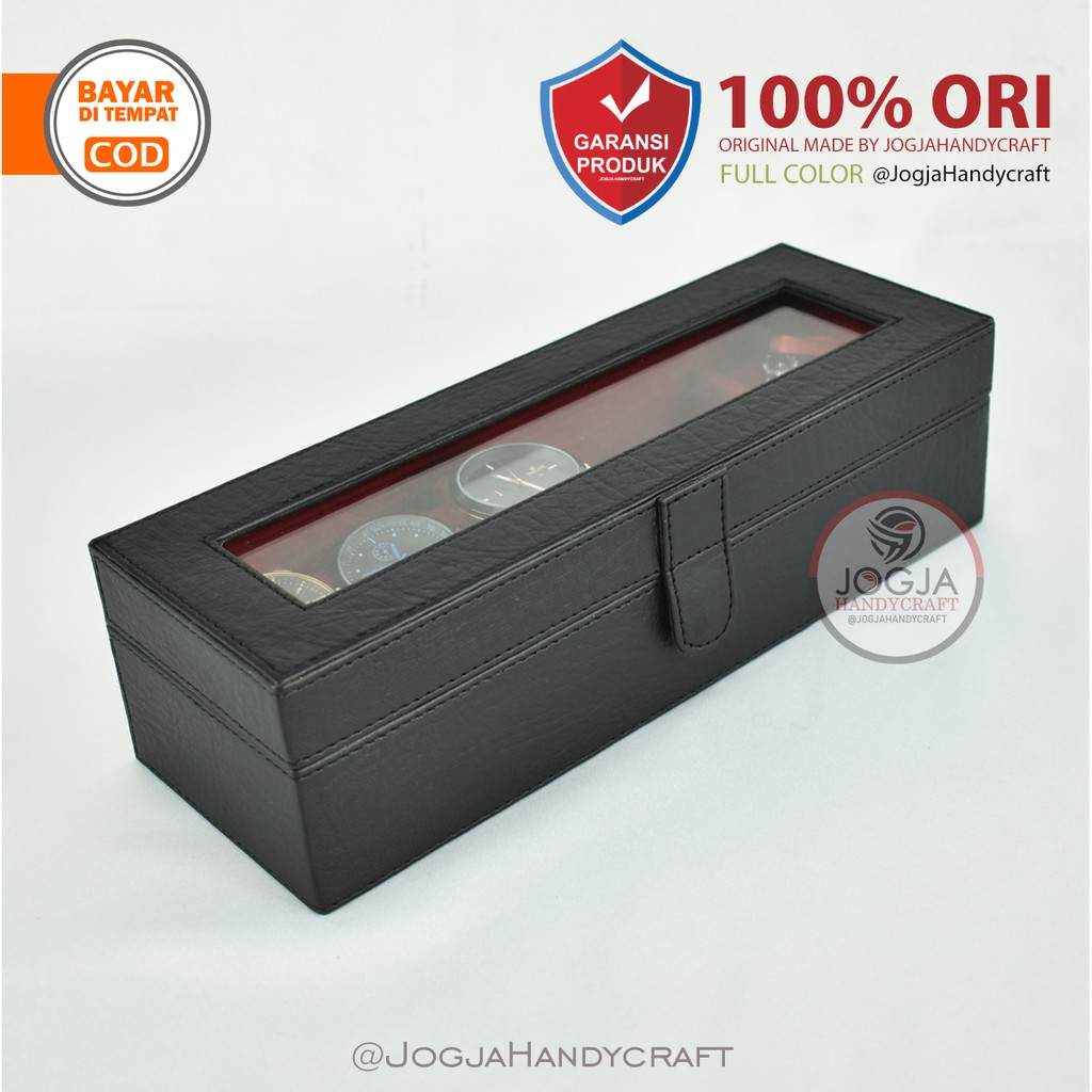 Black Red Box Tempat Jam Tangan isi 3 + Tempat Perhiasan &amp; Aksesoris