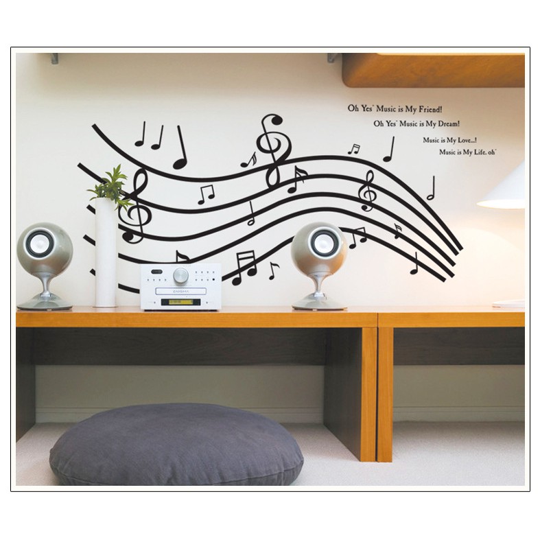 RELIZA WALL STICKER MUSIK NADA MELODI SONG NOTE AY9050 STIKER DINDING