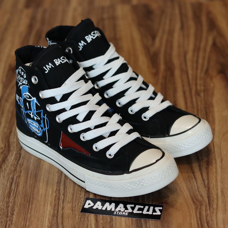 Sepatu Converse 70s Chuck Taylor Black White High JM BASQUIAT Import High Quality