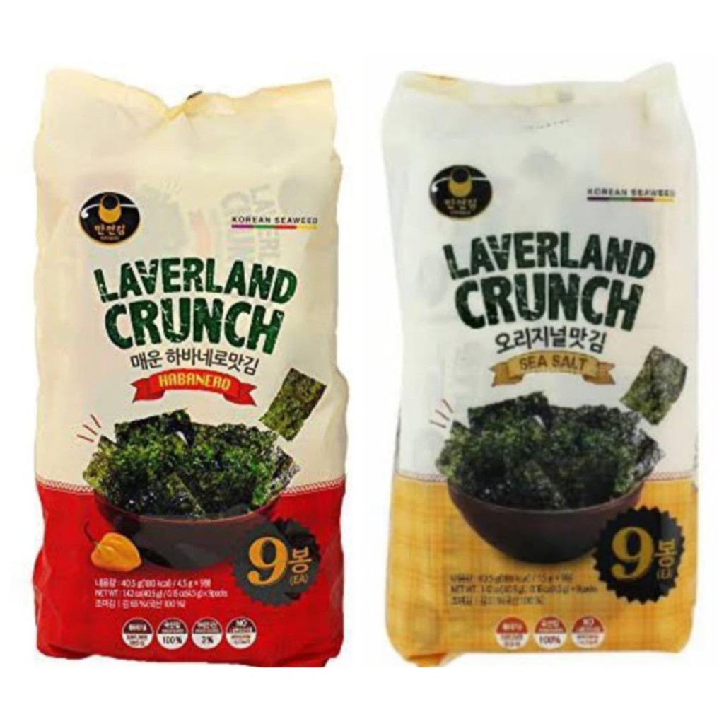 

Manjun Laverland Crunch Korean Seaweed Sea Salt Isi 9