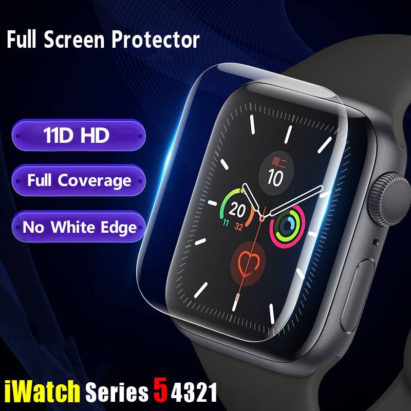 2PCS Soft Film For Apple watch screen protector 44mm 40mm 42mm 38mm Full Coverage protector apple watch series 6 5 4 3 se (Not Glass)