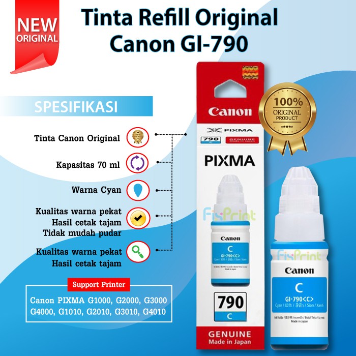 Tinta Original Canon GI790 GI-790 GI 790 G1000 G2000 G3000