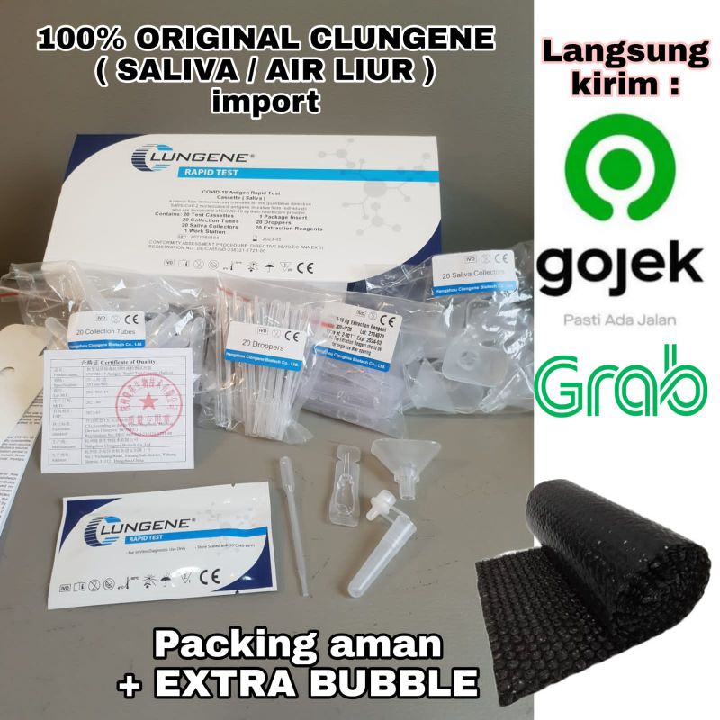 Alat Rapid test swab antigen Saliva ( air liur ) Original Lungene Per-BOX