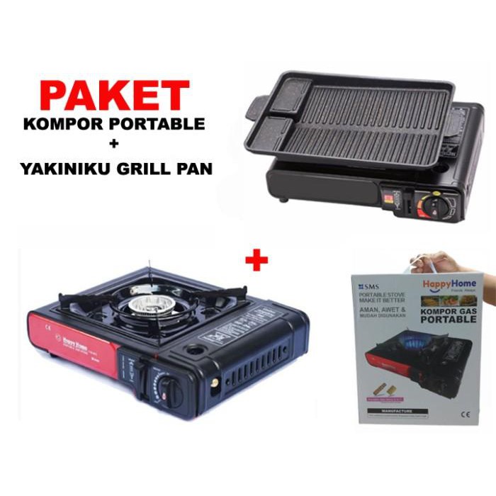 Paket Kompor Portable Bbq Yakiniku Grill Pan - Kemasan Dus