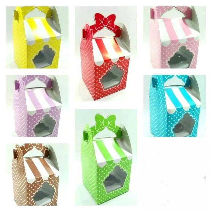 

DP27 Dus cupcake box cup cake kotak muffin polkadot pita minimum 12 pcs