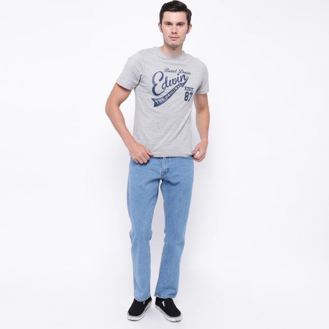 Edwin Celana Jeans Reguler Fit Pria Panjang Light Blue Vegas 01 - Biru Muda, 28