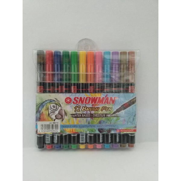 

spidol snowman brush pen