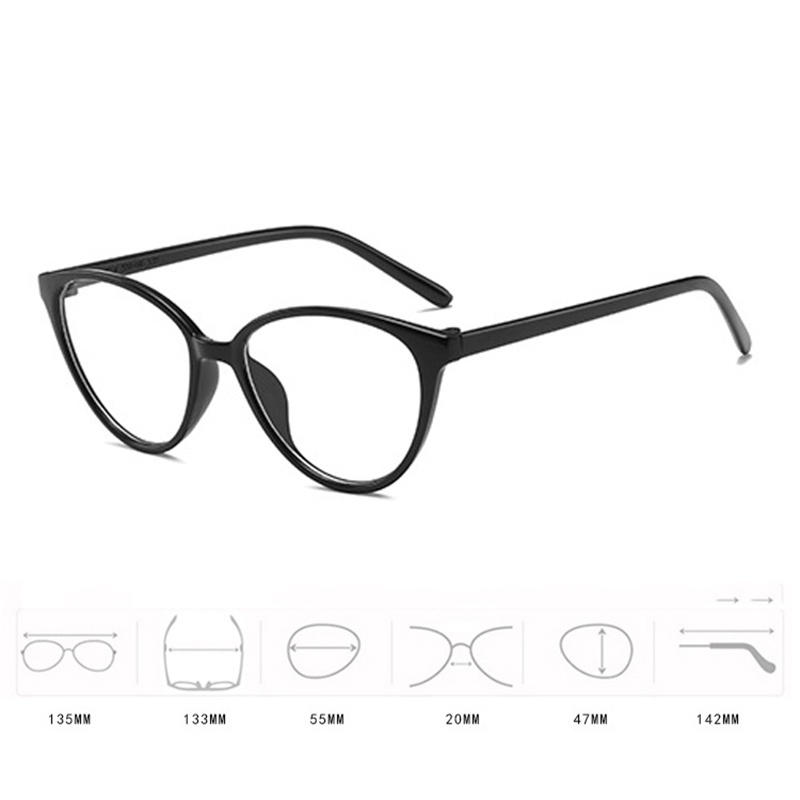 AZ235 [COD✔] Cod Kacamata Korea Wanita Kacamata Anti Radiasi Wanita Fashion Cat Eye Eyeglasses