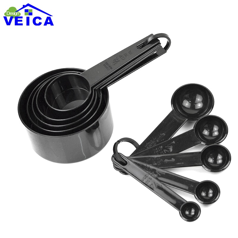 Sendok Takar Ukur 10 PCS Cup Measuring Spoon - Black