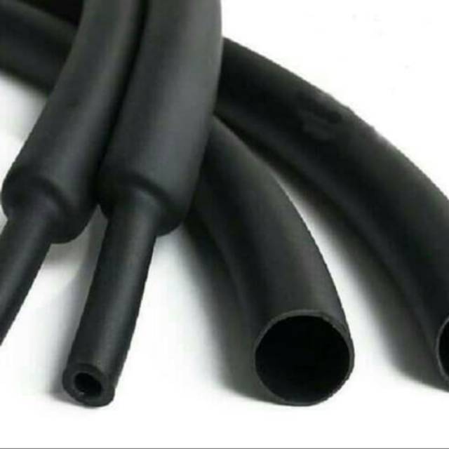 Heat Shrink Tube / Selongsong Bakar / Isolasi Bakar 6mm HITAM (Per Meter)