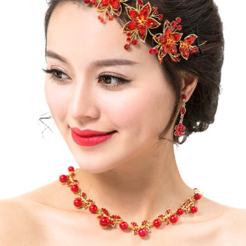 [PALING LARIS] AKSESORIS PENGANTIN SET KALUNG ANTING WEDDING WANITA KAM005