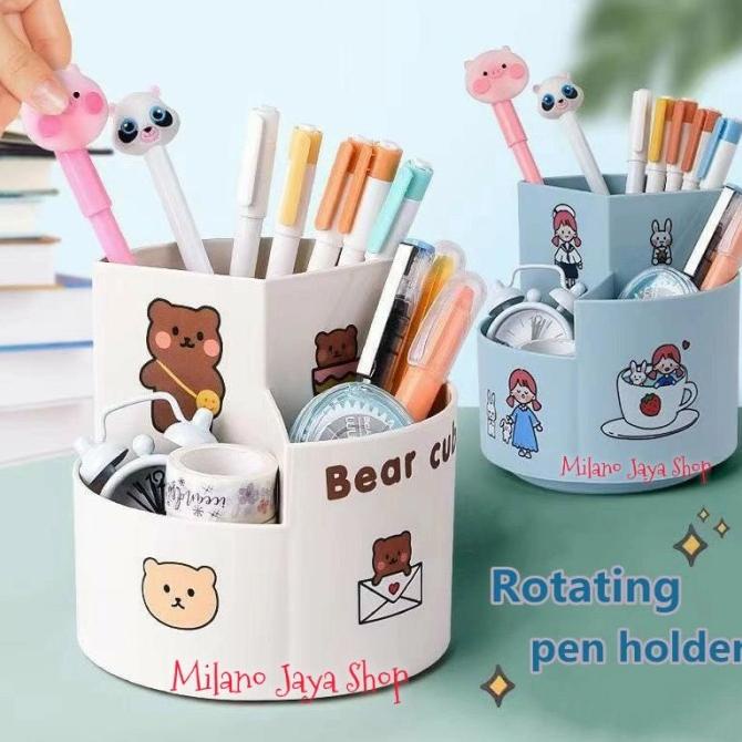 

Office & Stationery | Alat Tulis | Tempat Pensil Putar Pen Holder Free Stiker Organizer Kosmetik Rotate | Best Seller