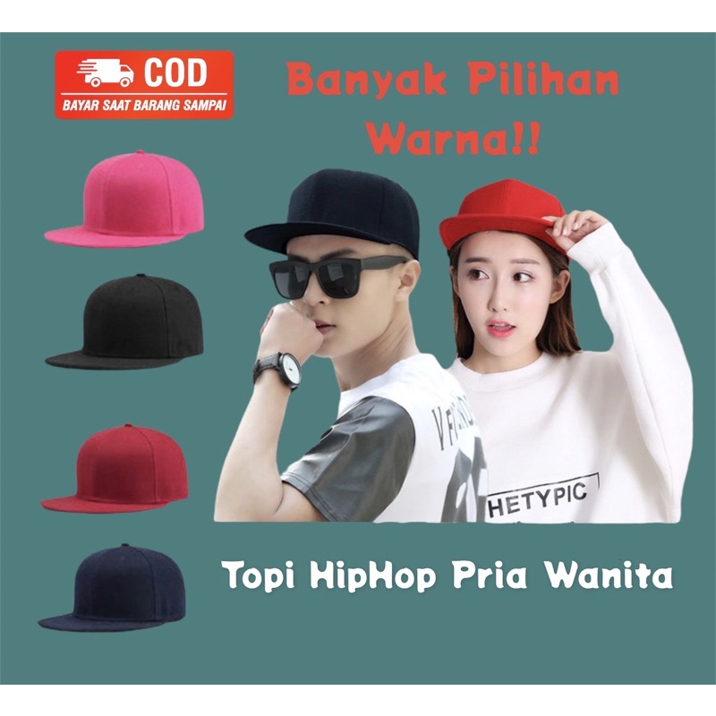 TERBARU !! Topi Snapback Pria Wanita Polos Hiphop Original Distro Real Pict Jahitan Rante Bahan Raffel Premium Termurah