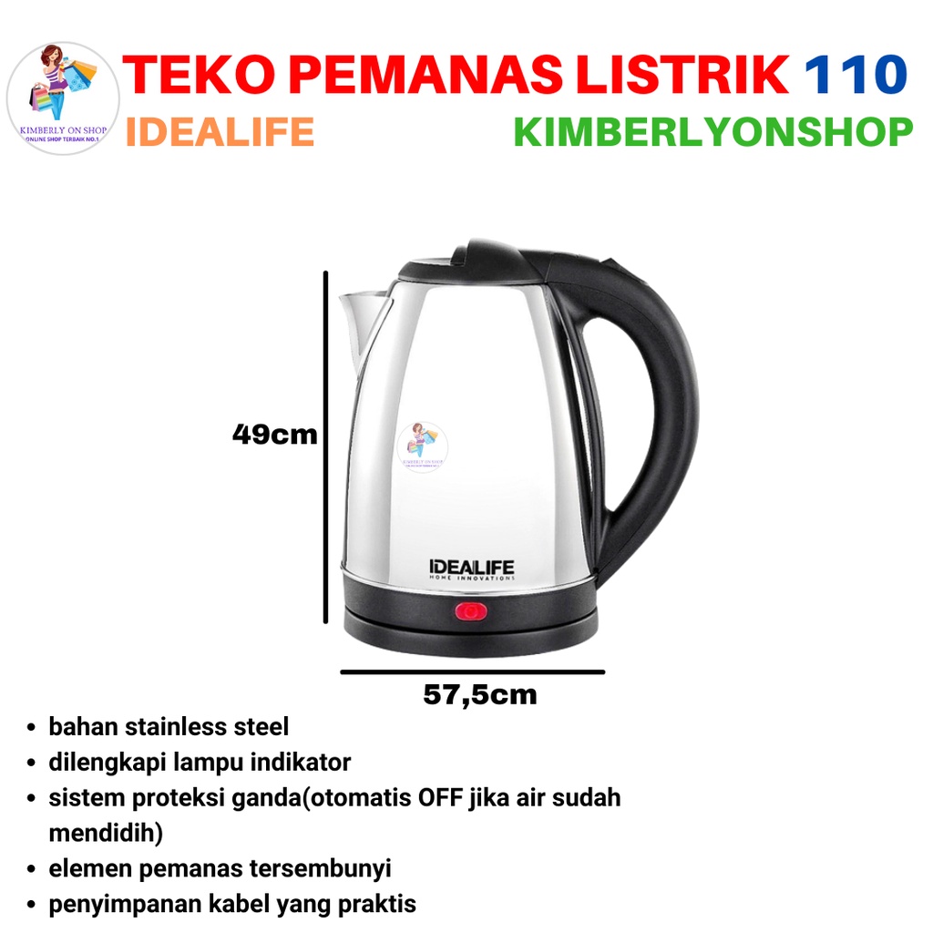 Electric Kettle Teko Listrik 1.8Litre IL 110 IDEALIFE