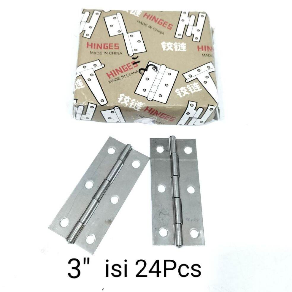 Engsel Kupu Kupu Tipis RRT 3" isi 24Pcs / Engsel Kupu-kupu - D4146