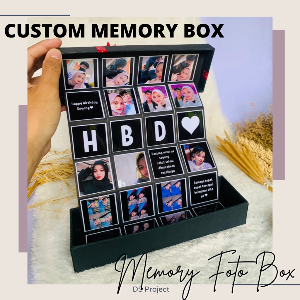 Miawmiaw_Id Kado Memory Foto Box Hadiah Buat Ulang Tahun Anniversary Cewek / Cowok Custom Murah