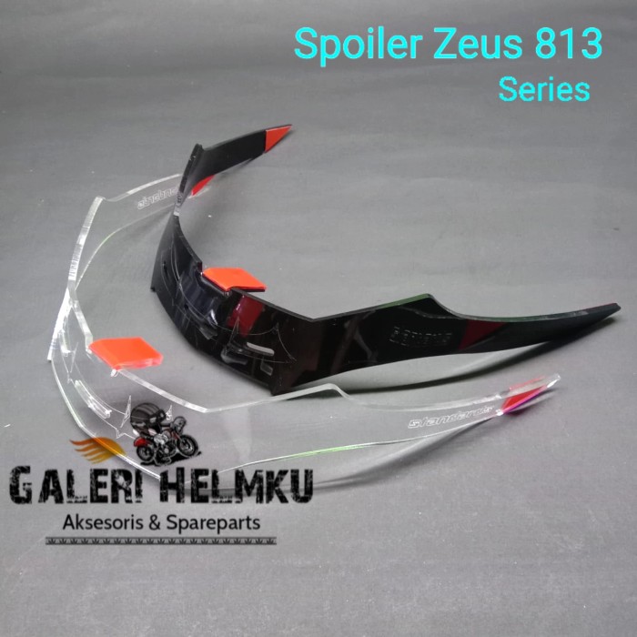 Spoiler Helm Zeus 813 Bening Hitam Clear Aksesoris Helm Full Face