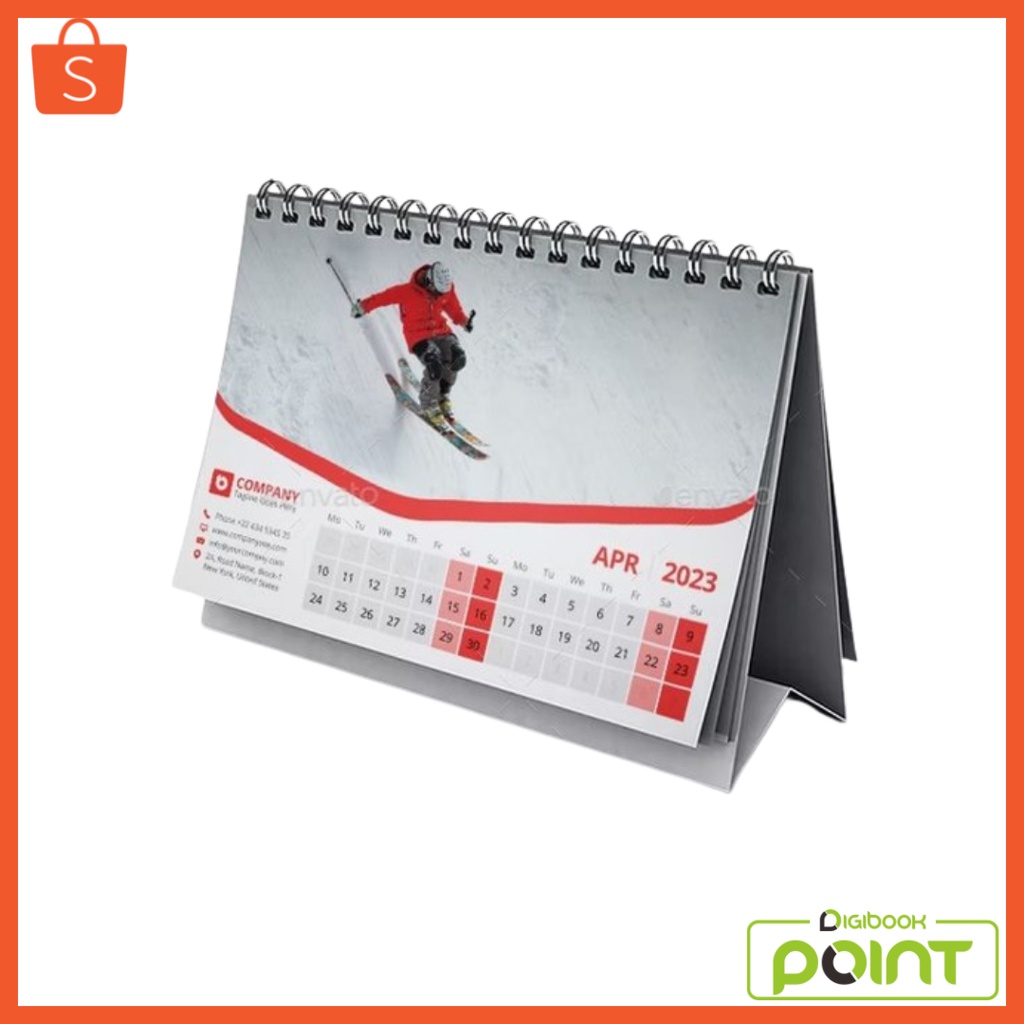 

Kalender Duduk 2024 Custom - Penyangga Dupleks 13 Lembar 2 Muka - Kertas AC 260