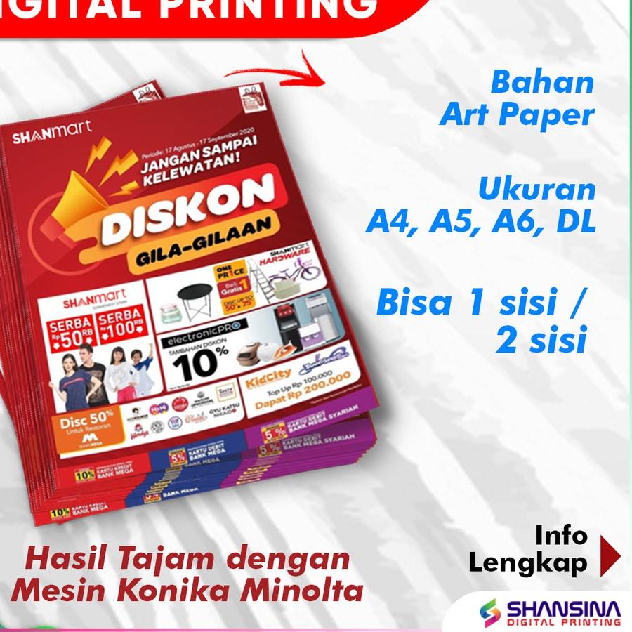 

CETAK BROSUR FLYER LEAFLET PAMFLET ART PAPER PER100 !!