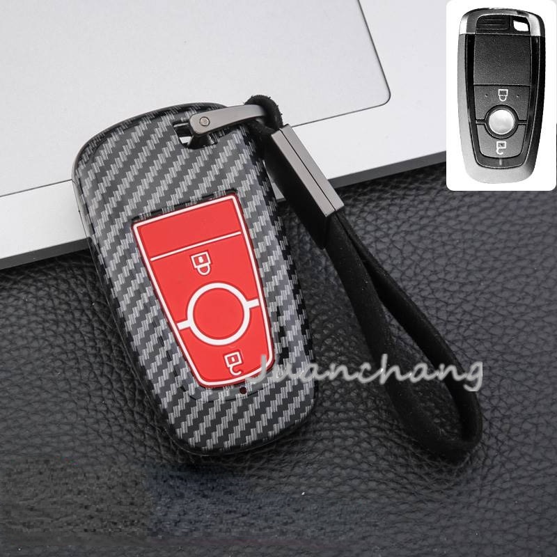 Case Kunci Mobil Bahan ABS Carbon fiber Glossy Untuk Ford Fusion Mondeo Mustang Edge Expedition EXplorer F-150 F-250 F-350 2018-2022