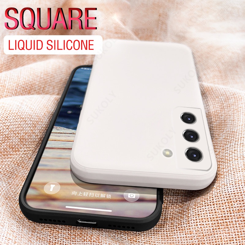 Samsung Galaxy S21 Plus S20 FE Samsung Galaxy Note20 Note 20 S21 Ultra S21+ Casing Square Liquid Silicone Phone Case Soft TPU Shockproof Bumper Back Cover-2
