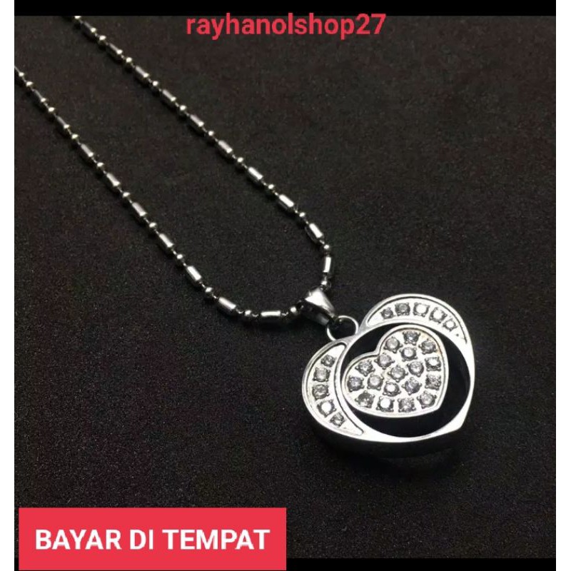 Kalung rantai kalung kesehatan liontin batu zirkon menyehatkan tubuh