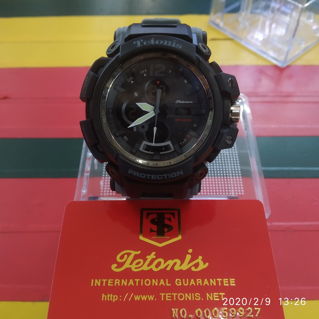 jam tangan "TETONIS" TS-115 Original Dual Time Water resist 20Bar