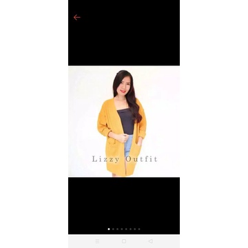 KARDIGAN BELLE/CARDI OVERSIZE RAJUT PREMIUM-Mustard