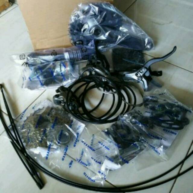 Grupset Shimano Alivio 3x9 Speed M4000 Tanpa Hub Freehub dan Rotor