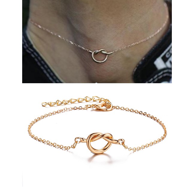 LRC Gelang kaki Fashion Gold Alloy Concentric Chain F76905