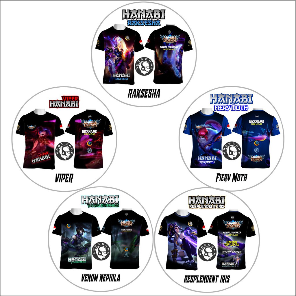 Kaos Mobile Legends HANABI | Skin Lengkap