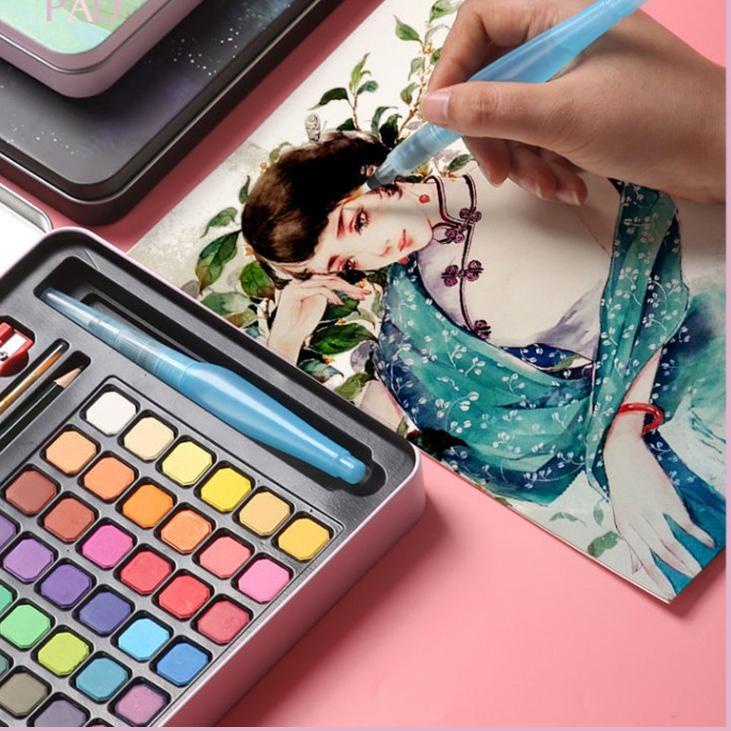 

Baru - Spcial 36/48Water Color Set - Alat Cat Air Set Termasuk Kuas dan Kertas Gambara 爽
