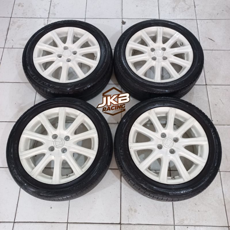 VELG MOBIL BEKAS | STANDAR HONDA JAZZ RS R16 PCD 4X100 + BAN DUNLOP 185/55 R16