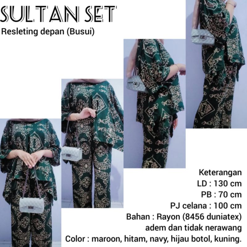 Daster Setelan Jumbo | Setelan One Set Tie Dye Waka Motif Sultan Set Ori Naura Size Jumbo Busui