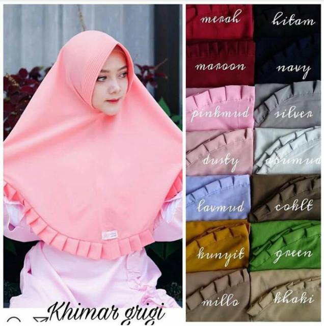 PROMO CUCI GUDANG!! GS Khimar Instan Gerigi Rempel