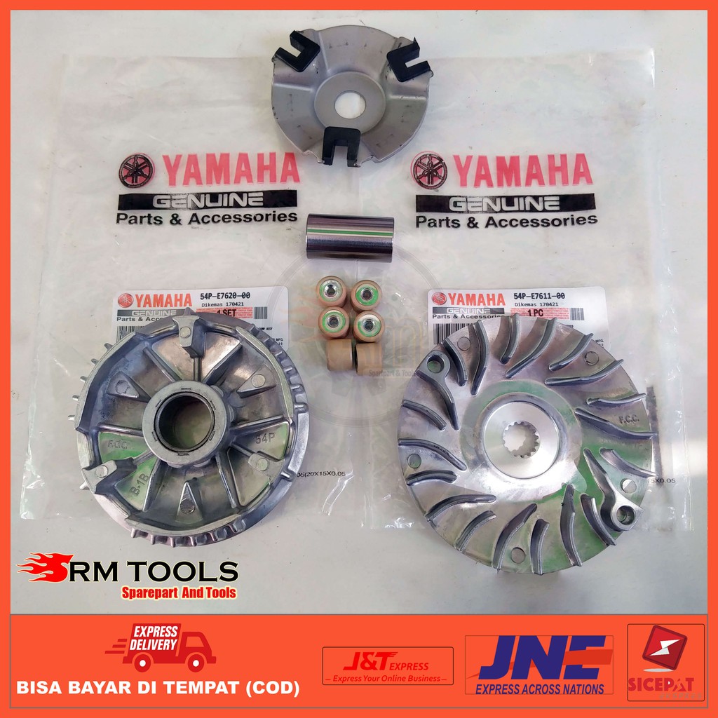 FULL SET RUMAH ROLLER ASSY + KIPAS PULLY YAMAHA MIO J GT FINO-FINO FI PREMIUM-SOUL GT-XRIDE X RIDE