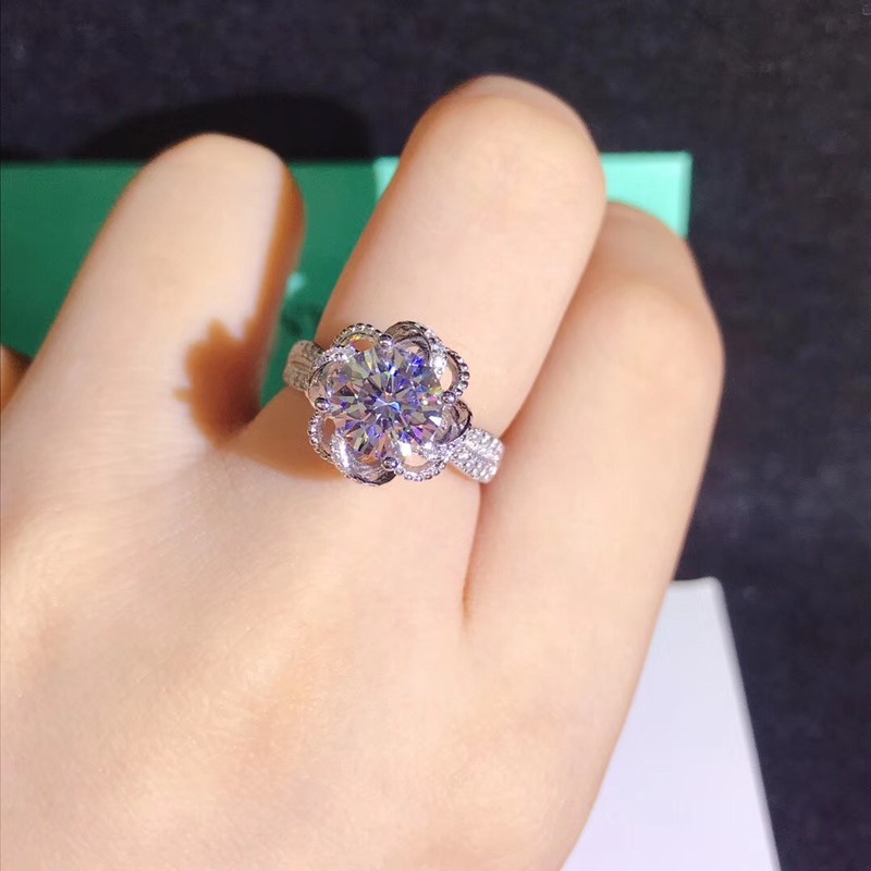 Cincin Berlian dengan Platinum Plated Adjustable Pembukaan