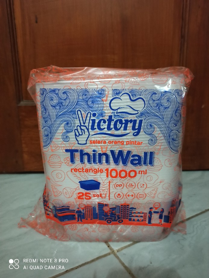 Thinwal/food Container/tempat Kotak Makan/plastik Kemasan 1000 Ml