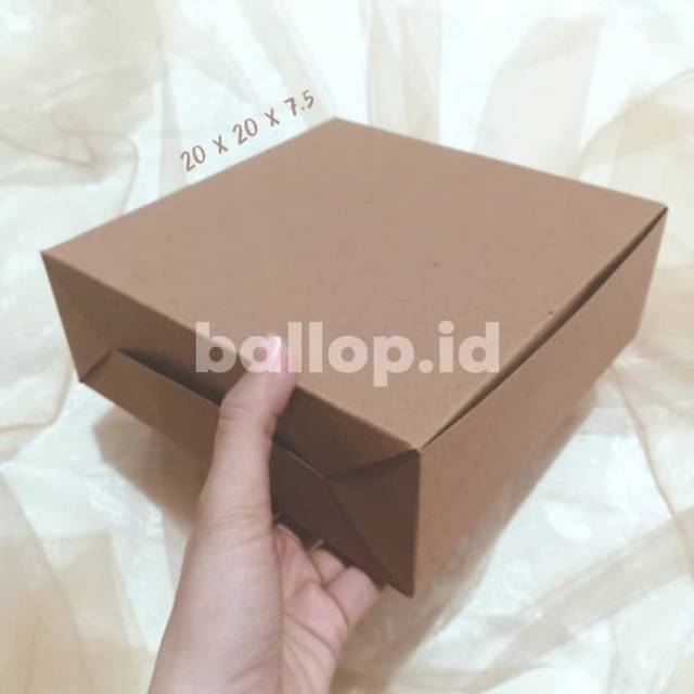 Box Kraft Dus Coklat Dos Kotak Kue Roti Tart Cake Snack 20 X 20 75 Cm Shopee Indonesia 3017