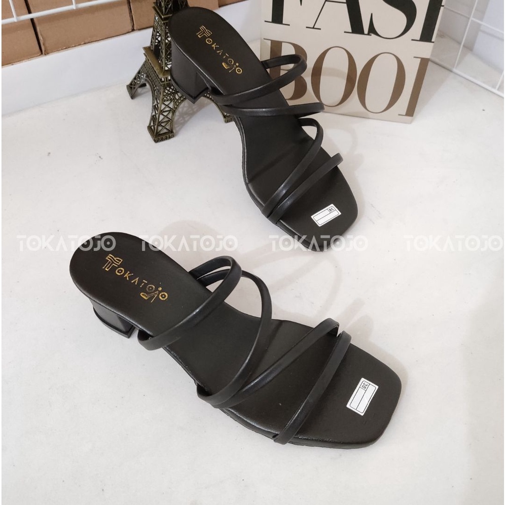 Sendal cewek kekinian 2022 temali heels wanita terbaru termurah casual korea fashion tinggi 5 cm realpict Sandalheels wanita korea