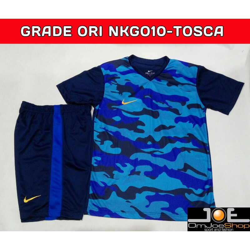 Baju bola Nike Grade ori GO army motif NKGO10 Tosca jersey setelan futsal polos olahraga pria kaos