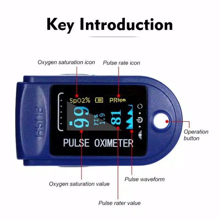 Oxymeter Fingertip Pulse Oximeter Pengukur Oksigen Darah Jantung LK87