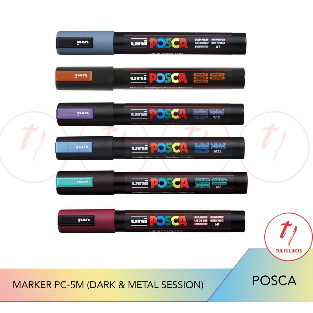 

Marker Posca PC-5M Metal Dark Edition