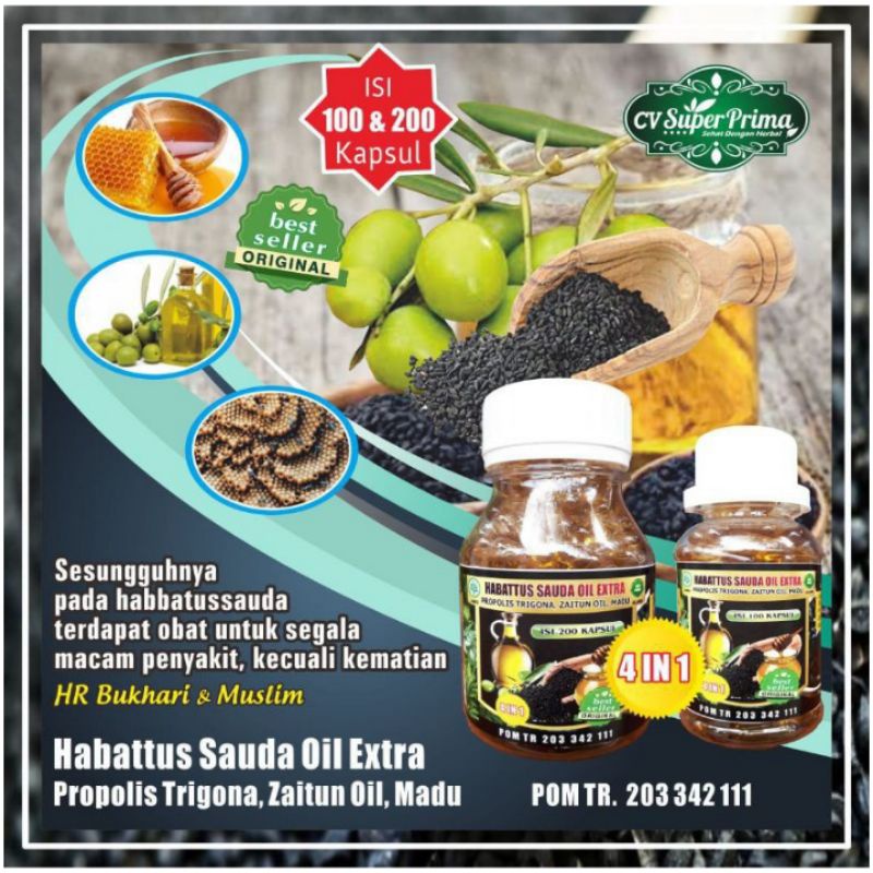 Habbatussauda oil Extra Propolis Trigona 100 kapsul original