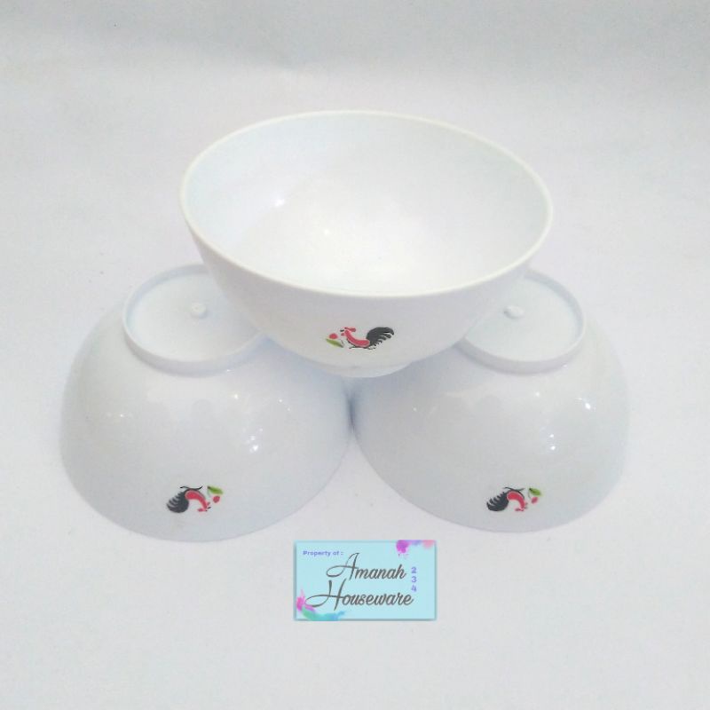 Mangkok Plastik Ayam / Mangkok Plastik Putih Polos / Mangkok Mie / Mangkok Cetakan Nasi