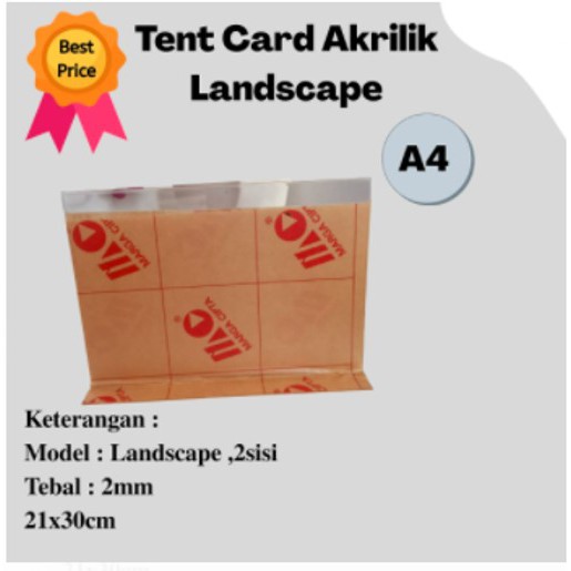 Tent Card Holder Akrilik A4 Landscape